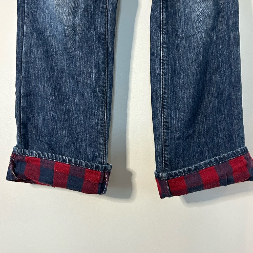 L.L. Bean Dark Blue Flannel-lined Jeans - Picture 2 of 4